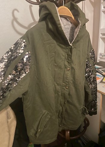 Parlak Payetli  Midi Kadın mont - Görsel 2