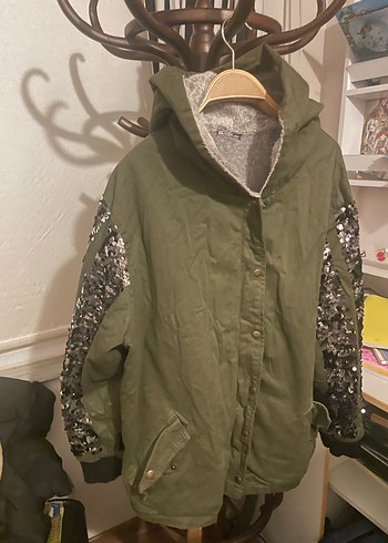 Parlak Payetli  Midi Kadın mont - Görsel 3