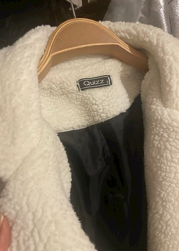 Ekru Midi Kadın Peluş Kaban - Görsel 3