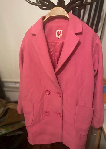 Pembe çift düğmeli kaban - Görsel 5