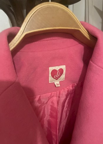 Pembe çift düğmeli kaban - Görsel 2