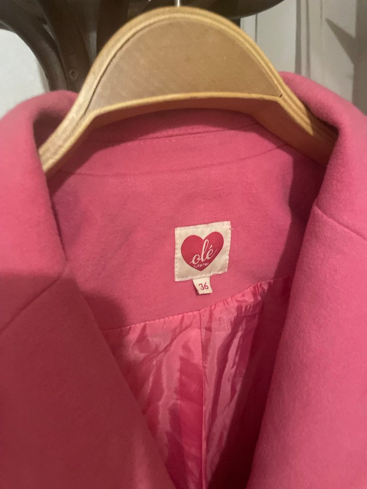 Pembe çift düğmeli kaban - Görsel 2