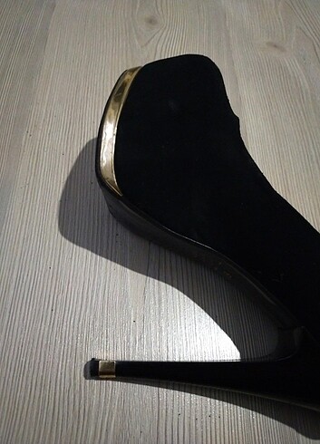 39 Beden siyah Renk Siyah süet çift platformlu topuklu ayakkabı 