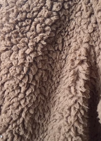 Kahverengi Peluş Kadın Midi Ceket - Görsel 3