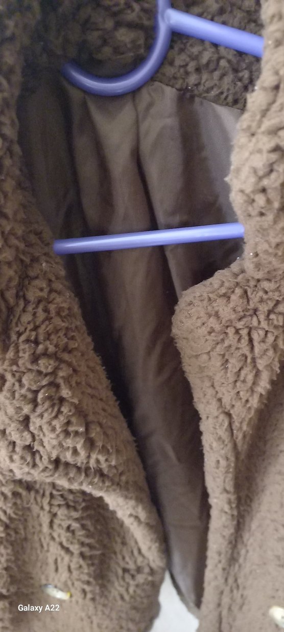 Kahverengi Peluş Kadın Midi Ceket - Görsel 4