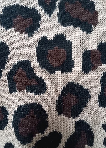 Leopar Desenli Düğmeli Kadın Hırka - Görsel 4