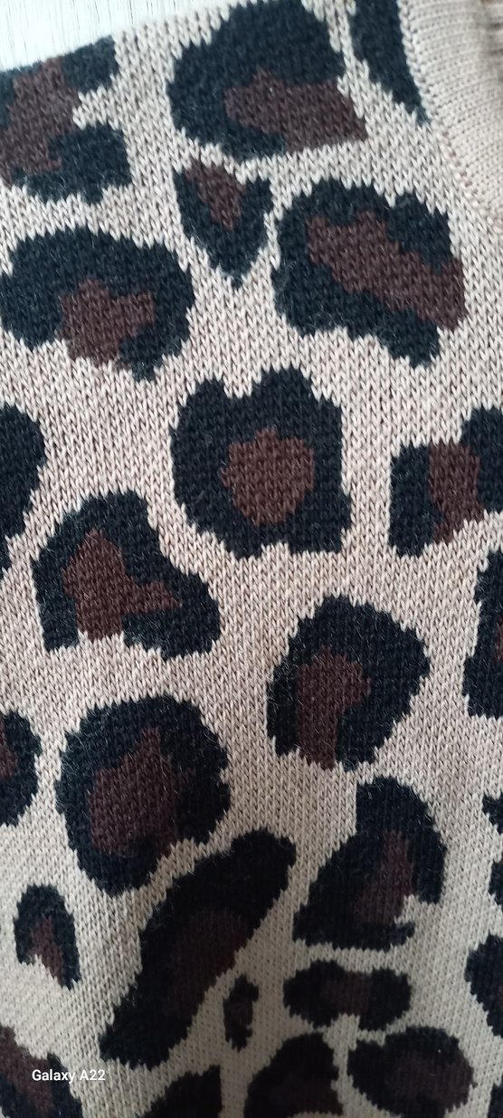 Leopar Desenli Düğmeli Kadın Hırka - Görsel 4