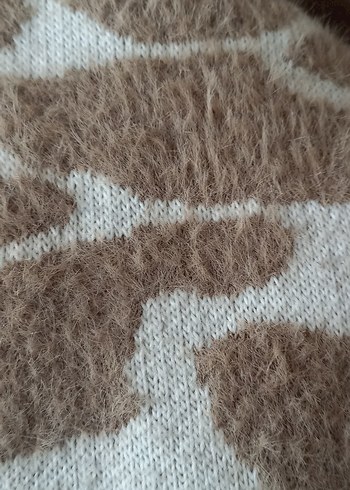 Kadın Kahverengi Örgü Triko Kazak - Görsel 4