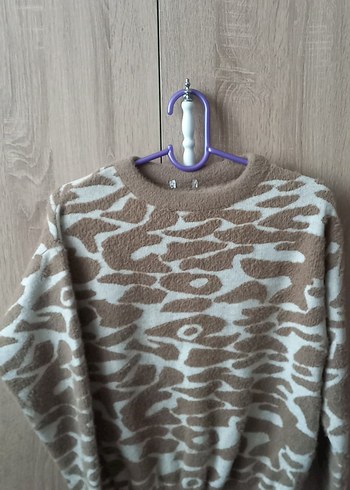 Kadın Kahverengi Örgü Triko Kazak - Görsel 2