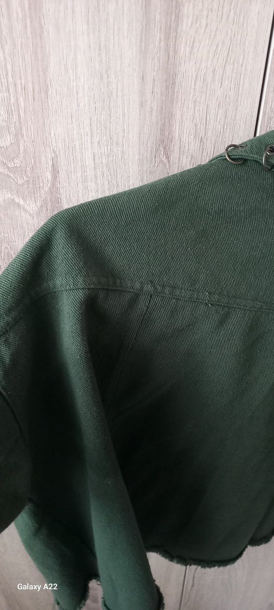 Düğmeli Yeşil Süet Kadın Ceket - Görsel 4