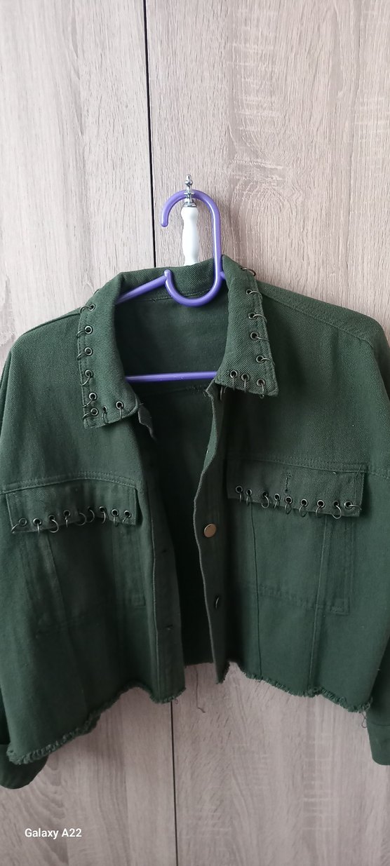 Düğmeli Yeşil Süet Kadın Ceket - Görsel 2