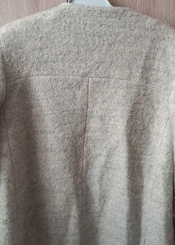 Bej ince yün kaban - Görsel 3