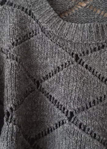 Gri Örgü Kadın Triko Kazak - Görsel 2