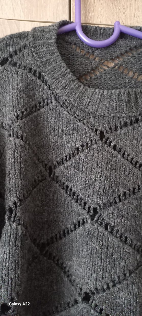 Gri Örgü Kadın Triko Kazak - Görsel 2