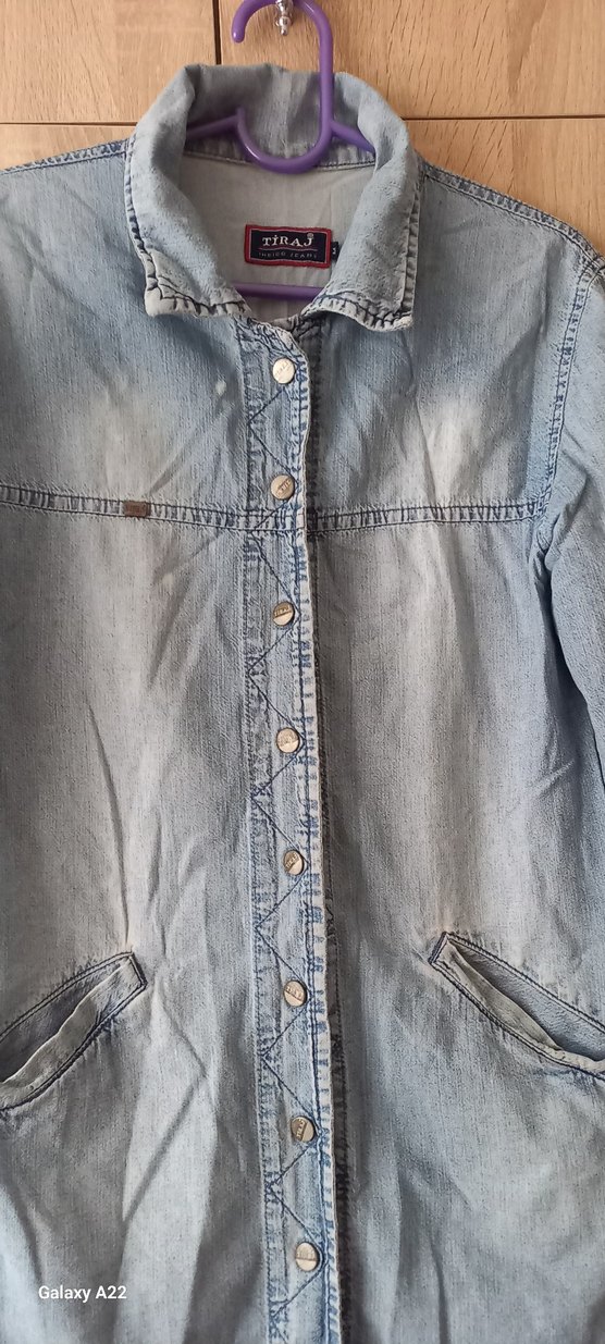 Düğmeli Mavi Kadın Kot Ceket - Görsel 2