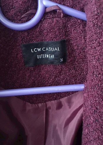 LC Waikiki Bordo Kabarık Kumaş Kaban - Görsel 2