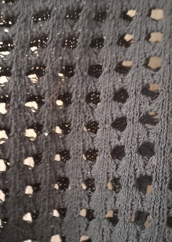 Siyah Örgü, Uzun Kollu, Salaş Kadın Kazak - Görsel 3