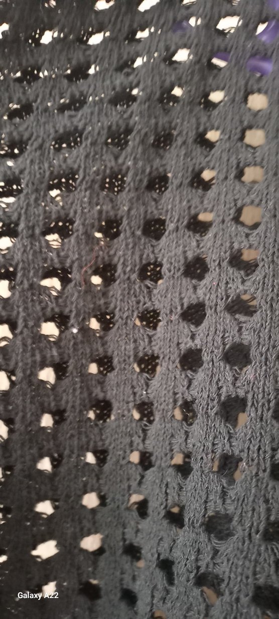 Siyah Örgü, Uzun Kollu, Salaş Kadın Kazak - Görsel 3