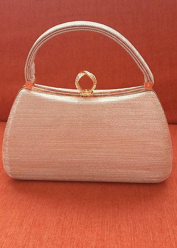 Bej Parlak Yılan Desenli Kadın Portföy Çanta - Görsel 2