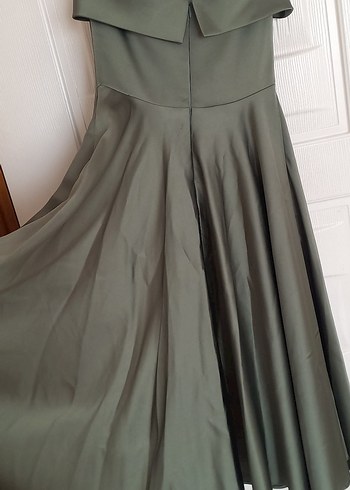 Straplez Uzun Klasik Kadın Elbise - Görsel 4
