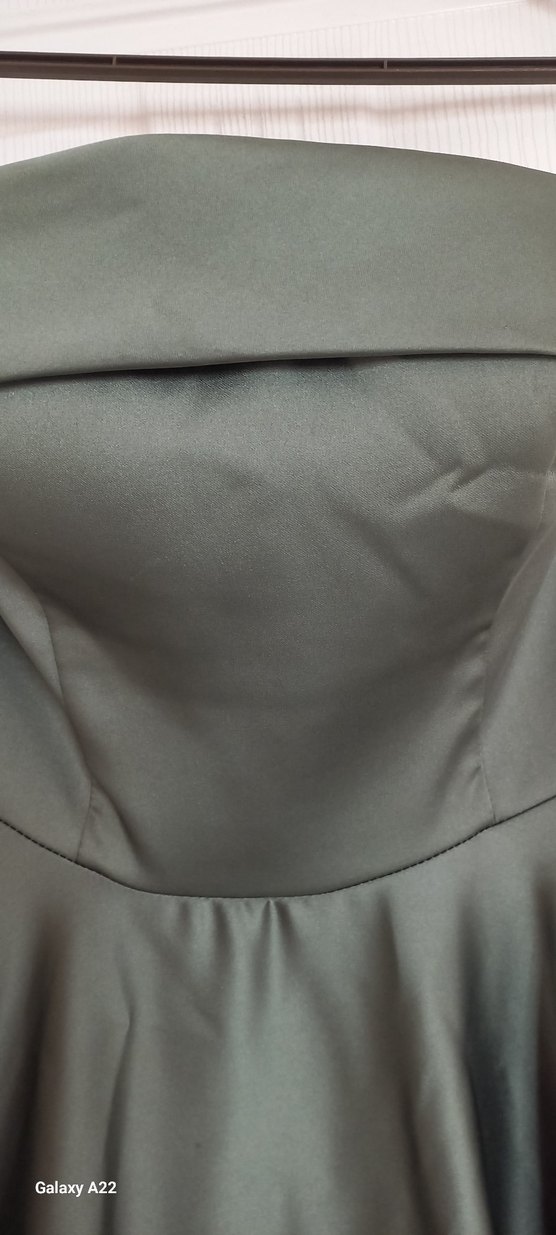 Straplez Uzun Klasik Kadın Elbise - Görsel 5