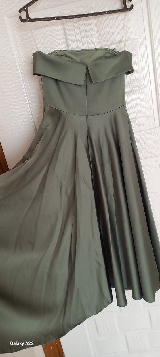 Straplez Uzun Klasik Kadın Elbise - Görsel 4