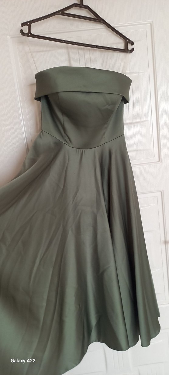 Straplez Uzun Klasik Kadın Elbise - Görsel 3