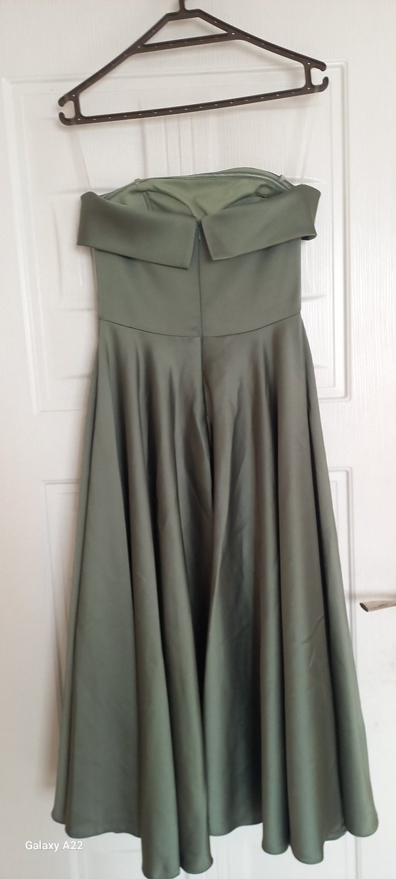 Straplez Uzun Klasik Kadın Elbise - Görsel 2