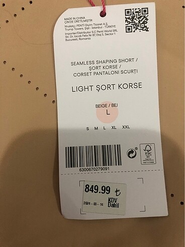 l Beden Penti şort korse