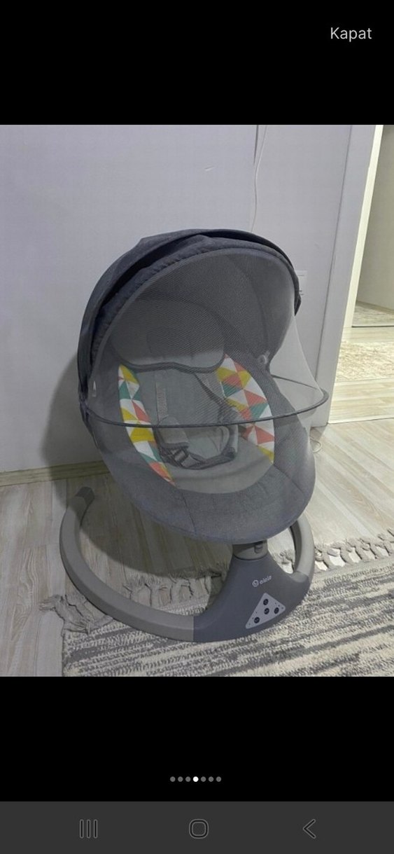 Gri Elektrikli Bebek Salıncağı - Görsel 2