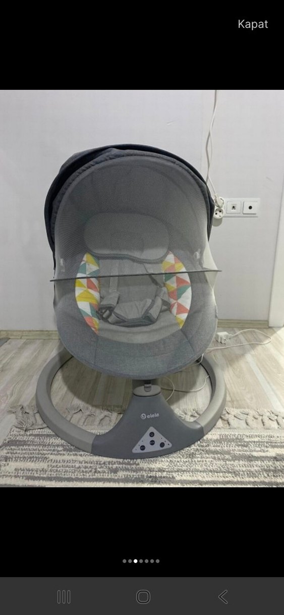 Gri Elektrikli Bebek Salıncağı - Görsel 4