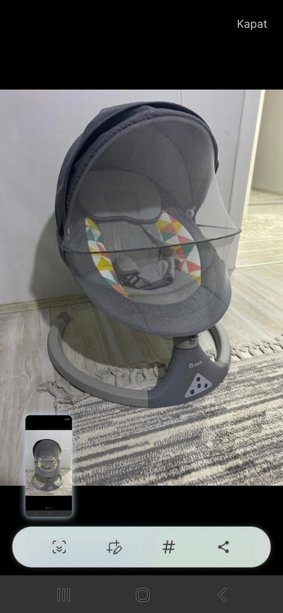 Gri Elektrikli Bebek Salıncağı - Görsel 3