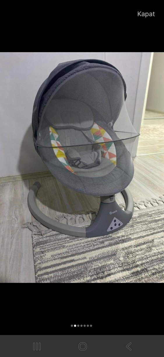 Gri Elektrikli Bebek Salıncağı - Görsel 5