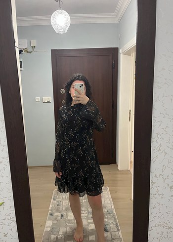 Siyah Desenli Elbise