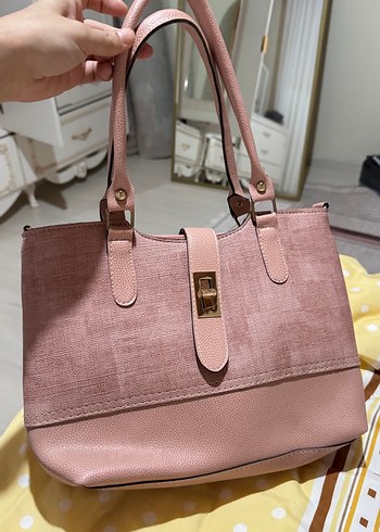 Pembe Süet Kadın Omuz Çantası