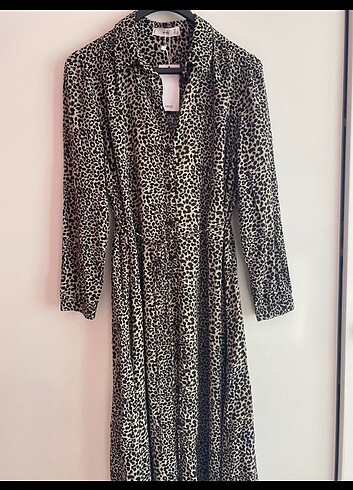 Mango leopar elbise