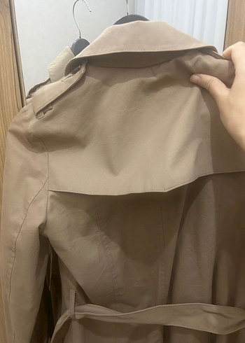 Bej Uzun Kadın Trençkot - Görsel 6