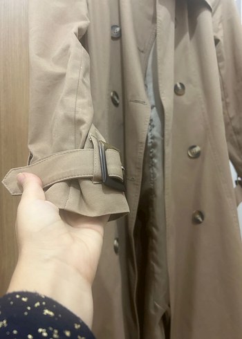 Bej Uzun Kadın Trençkot - Görsel 8