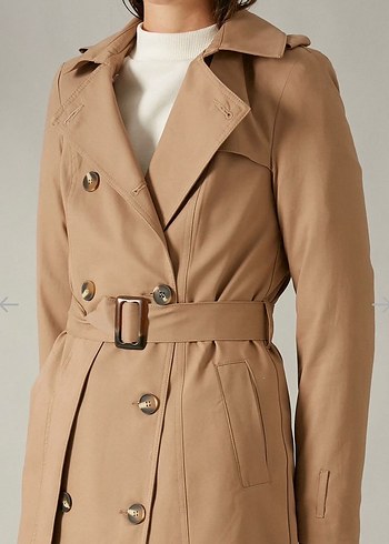 Bej Uzun Kadın Trençkot - Görsel 2