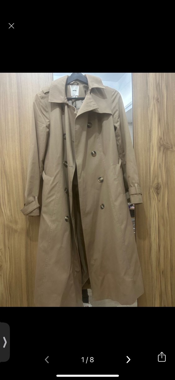 Bej Uzun Kadın Trençkot - Görsel 3