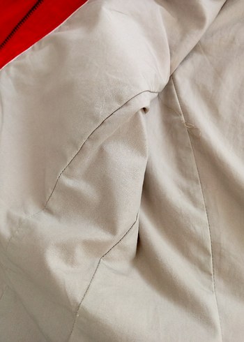 Zara Woman s beden Kemerli Kırmızı Kadın Ceket Trençkot - Görsel 5