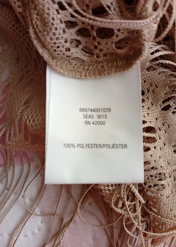 Bej Dantel Detaylı Bohem Kadın Pareo Şal - Görsel 4