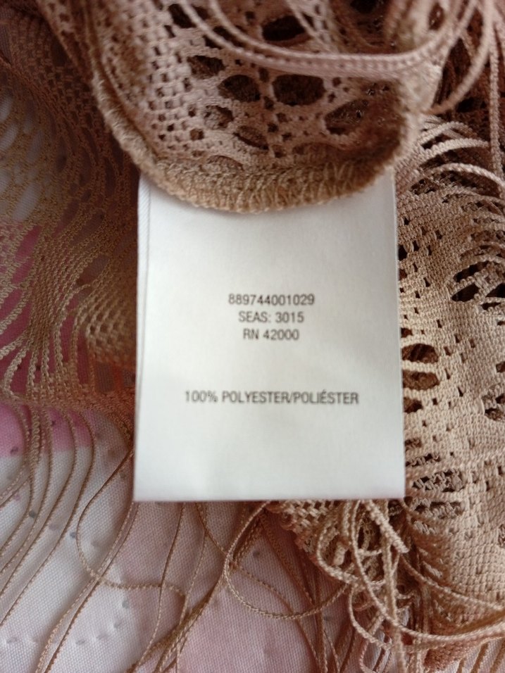 Bej Dantel Detaylı Bohem Kadın Pareo Şal - Görsel 4