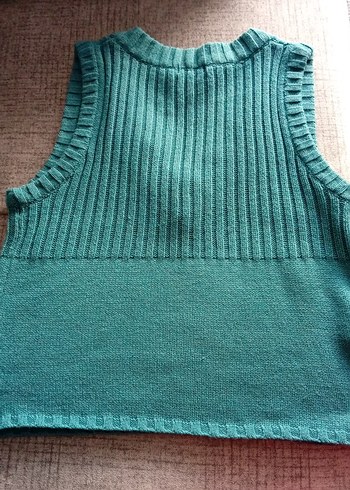 Mango Turkuaz V Yaka Örgü Kadın Süveter - Görsel 2