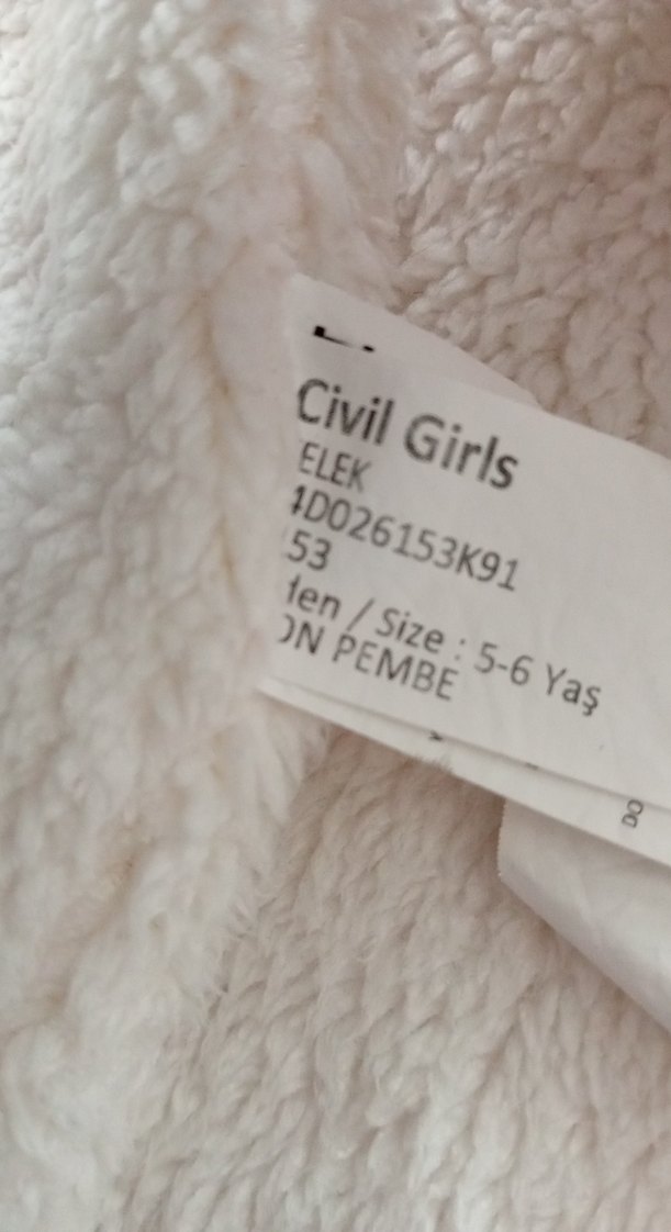 Kız Çocuk Parlak Pembe Fermuarlı Yelek civil girls 5-6 yaş - Görsel 3