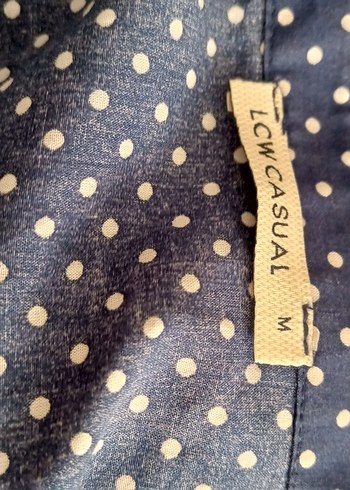 Mavi Puantiyeli Kolsuz Denim Gömlek - Görsel 3