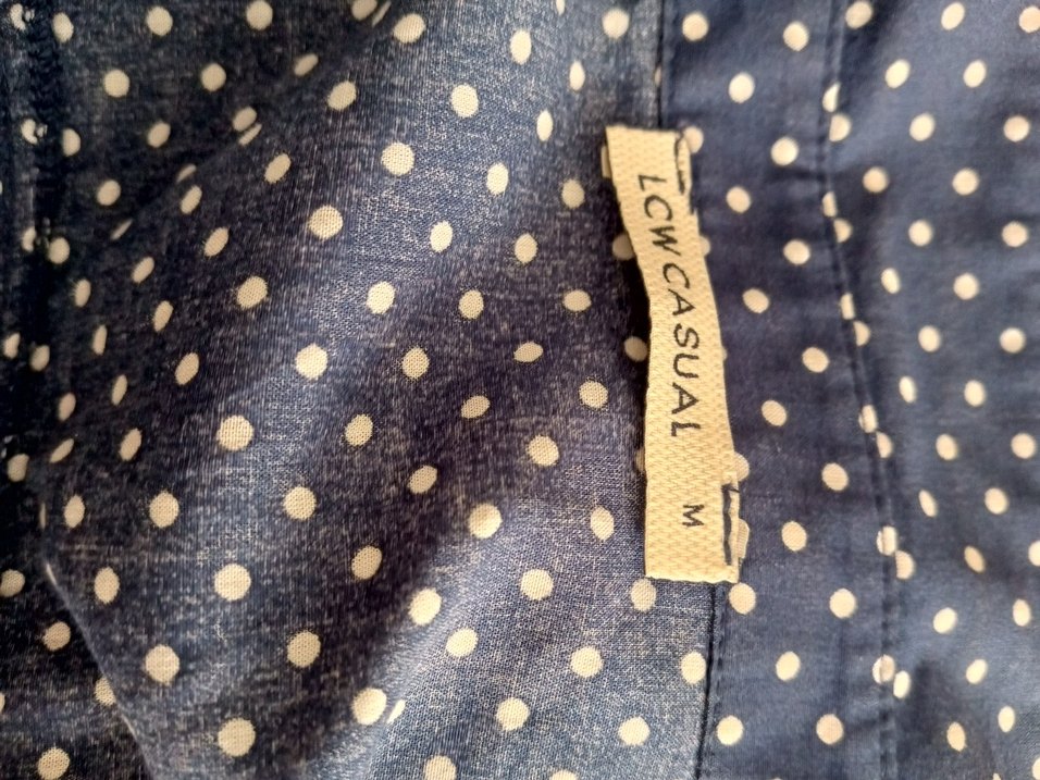 Mavi Puantiyeli Kolsuz Denim Gömlek - Görsel 3