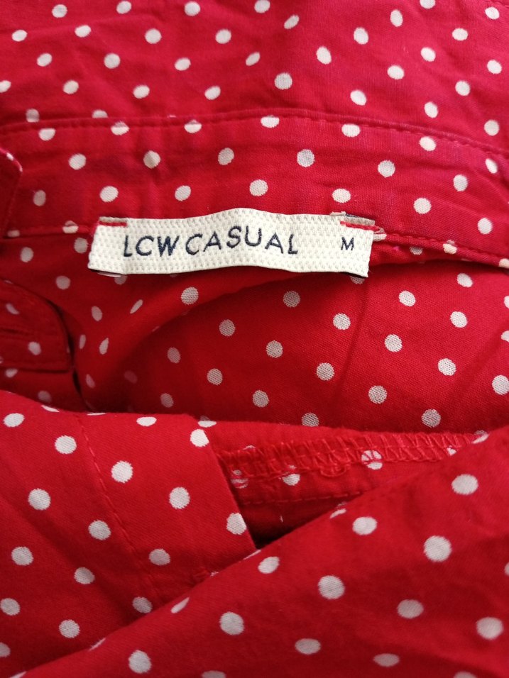 LCW kırmızı puantiyeli gömlek - Görsel 3