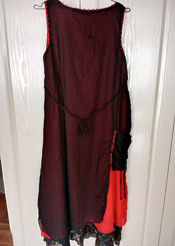 Kırmızı Salaş Bohem Elbise - Görsel 5