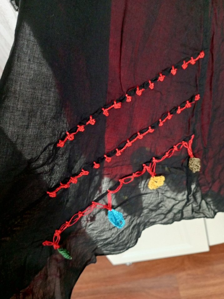 Kırmızı Salaş Bohem Elbise - Görsel 2